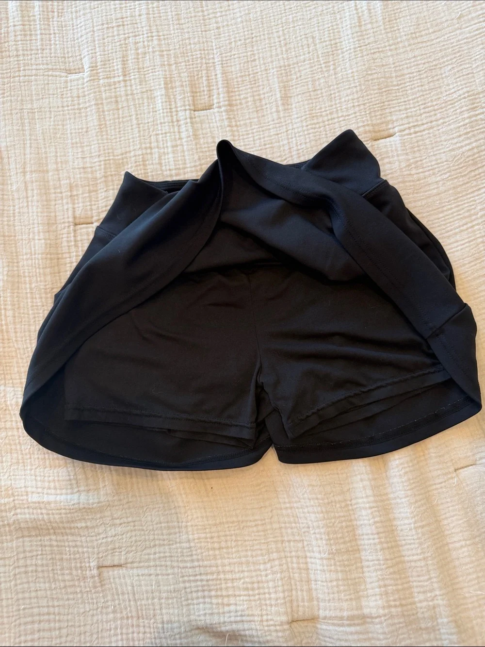 Girls' Black Athletic Skort with Built-In Shorts Size M